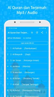 Al Quran Dan Terjemah Audio android App screenshot 5